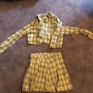 Plaid yellow blazer with skirt/Clueless costume
